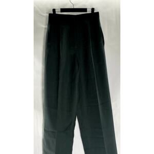 HARVE BENARD Women's Vintage Black Wool Pleated Straight-Leg Pant SZ 8